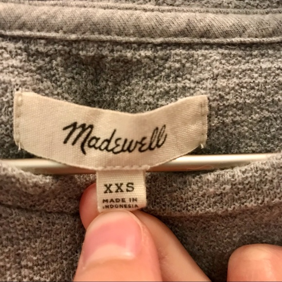 Madewell Gray Modern Tie Front Tee Back to School - Picture 4 of 6